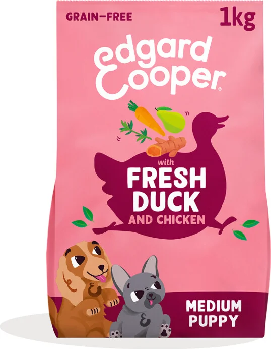 Edgard & Cooper Hondenvoer Droog Puppy Eend & Kip Medium 1 kg