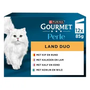 4x Gourmet Perle Kattenvoer Nat Mini Filets Multipack Land Duo in Saus 12 x 85 gr