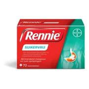 Rennie Suikervrij kauwtabletten bij brandend maagzuur 72TB