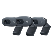 Logitech C270 HD-Webcam Triple Pack