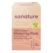 Sanature 100% Cotton Maternity Pads Kraamverband 12ST