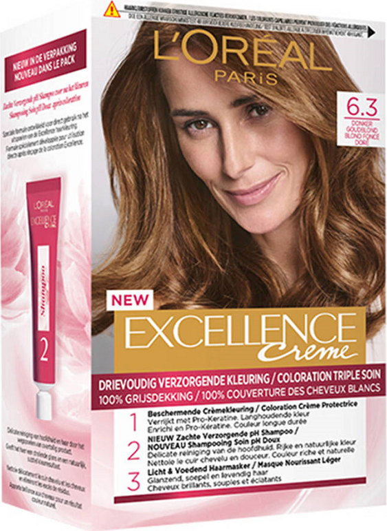 L'Oréal Excellence Crème Permanente Crèmekleuring 6.3 Donker Goudblond