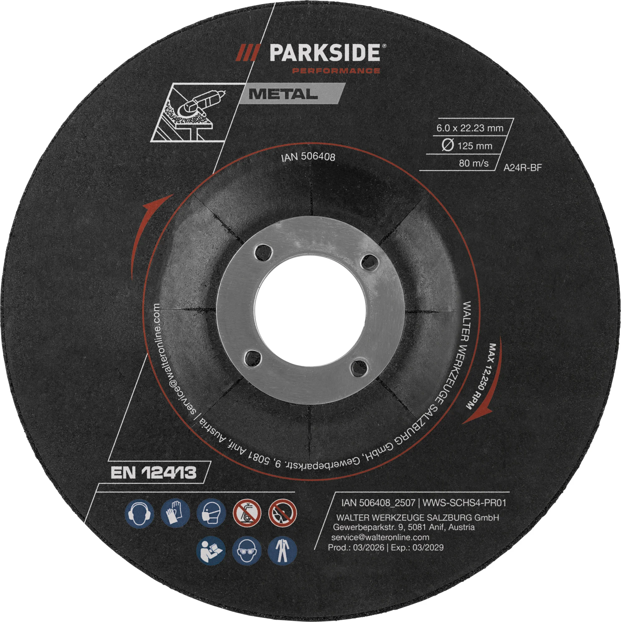 PARKSIDE PERFORMANCE Slijpschijven 125 mm (Slijpschijven 4 stuks)