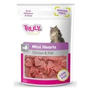 20x Truly Cat Snacks Mini Hearts Kip & Vis 50 gr