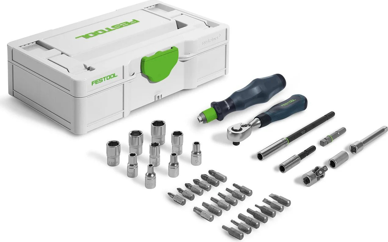 Festool SYS3 S 76-1/4"-CE RA Ratelset 36-delig in Systainer - 578112