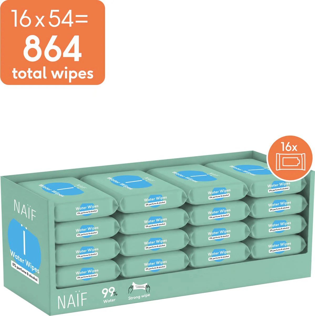 Naif Baby & Kids Billendoekjes 16x54 = 864 stuks