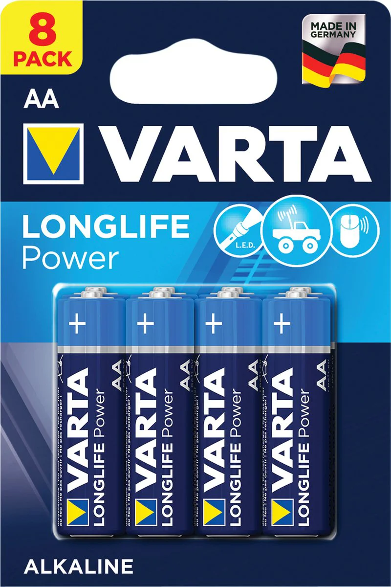 Varta Longlife Power Alkaline Batterijen AA 8 stuks