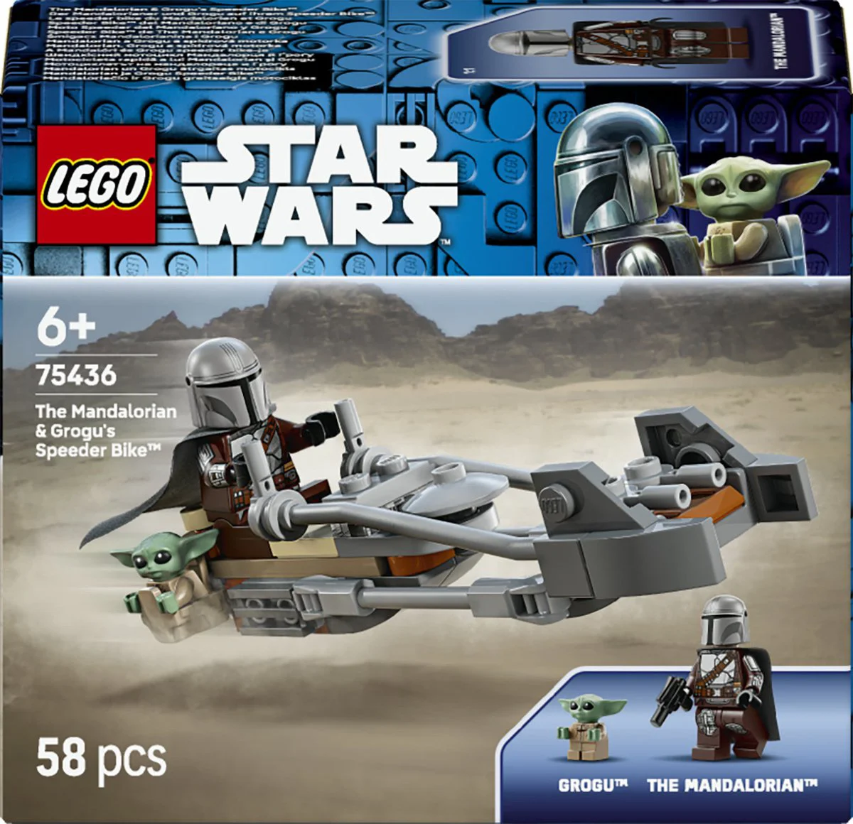 LEGO Star Wars De Mandalorian en Grogu's speederbike 75436