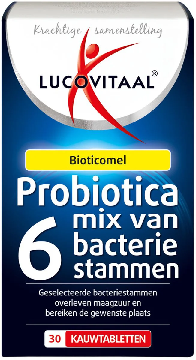 Lucovitaal Probiotica Mix van 6 Bacteriënstammen 30 kauwtabletten