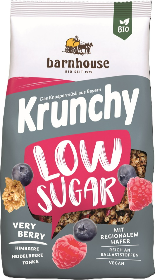 Barnhouse Krunchy Low Sugar Very Berry Biologische Muesli 375GR