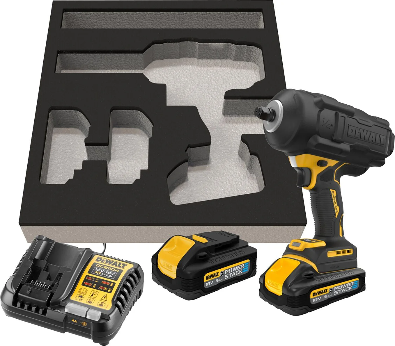 DeWALT DCF961H2G Accu slagmoersleutel 1626Nm 1/2" frctiering 18V POWERSTACK 5.0Ah