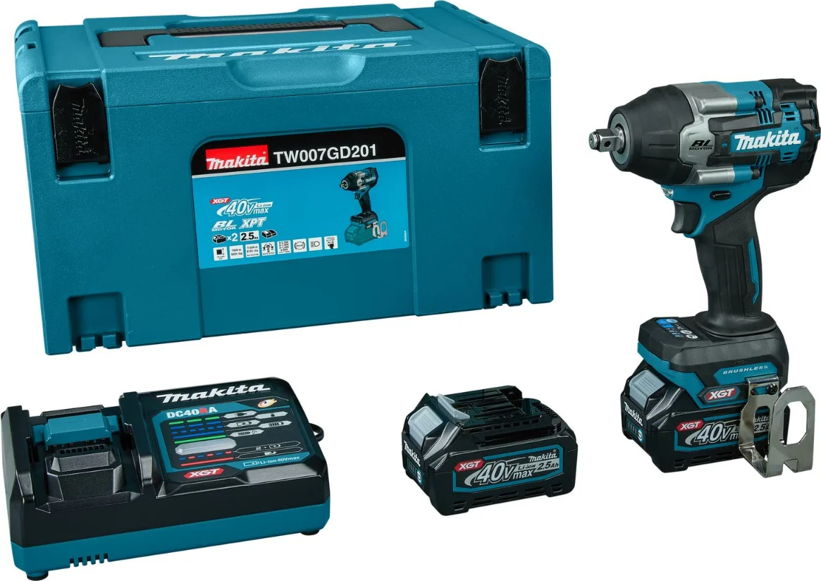 Makita TW007GD201 Accu slagmoersleutel 760Nm 1/2"frictiering XGT 40V Max 2.5Ah in Mbox