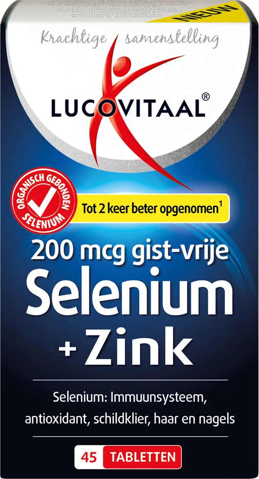 3x Lucovitaal Selenium & Zink 200 mcg Gistvrij 45 tabletten