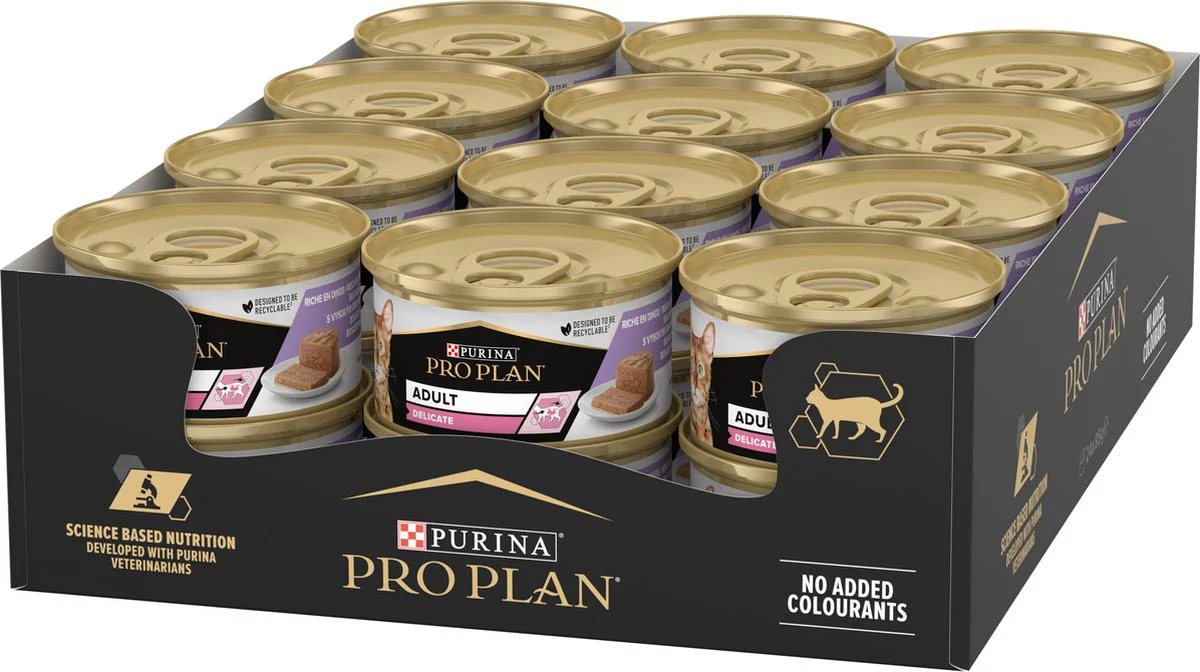 24x Pro Plan Kattenvoer Nat Mousse Delicate Kalkoen 85 gr