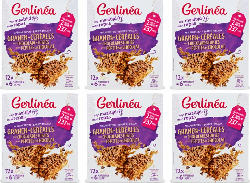 6x Gerlinea Repen Granen met Chocoladestukjes 12x31 gr