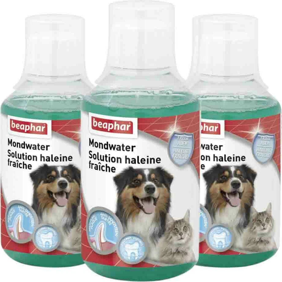 3x Beaphar Mondwater voor Hond & Kat 250 ml