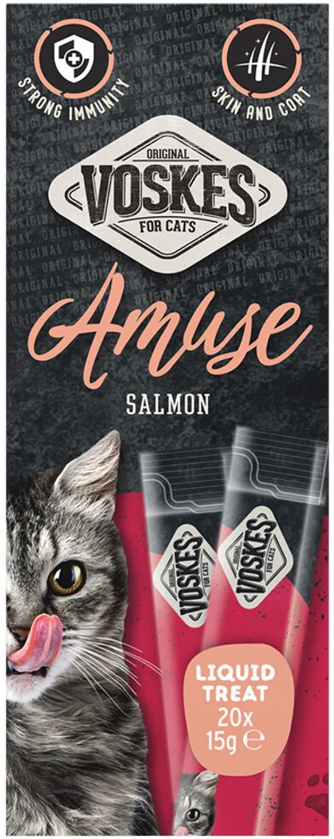 Voskes Kattensnack Liquid Treat Zalm 20x15 gr