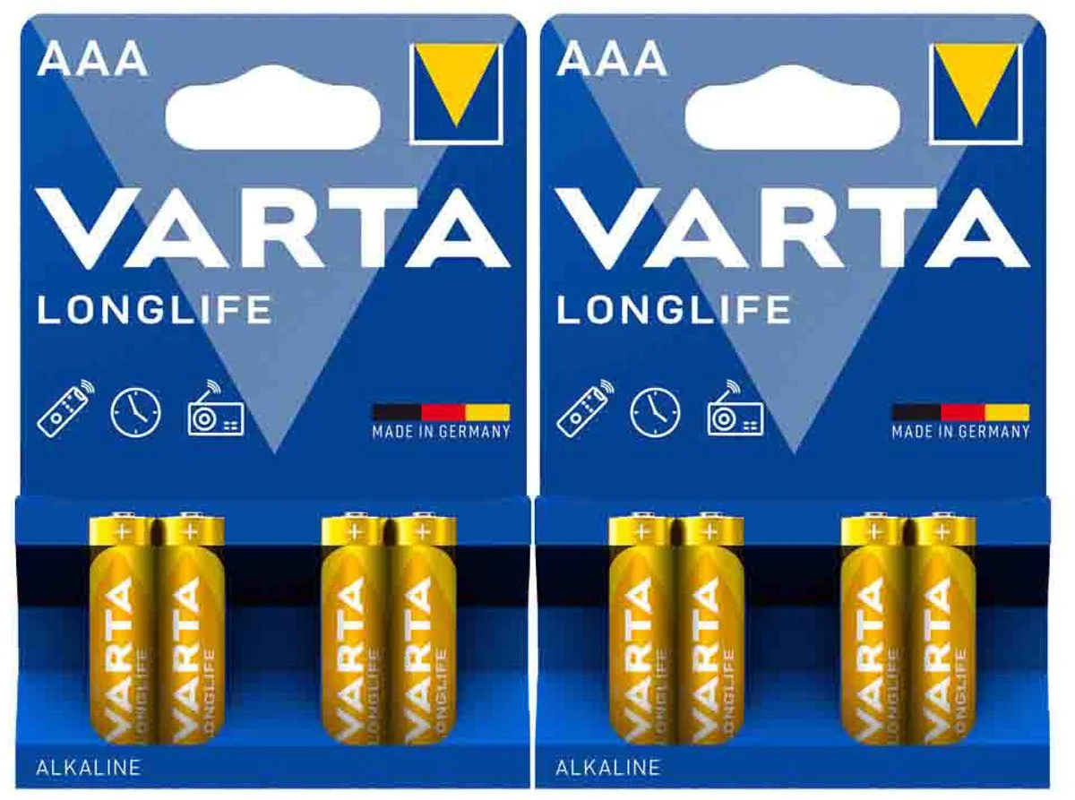 2x Varta Longlife AAA Blister 4 stuks