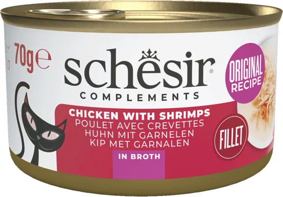 Schesir Kattenvoer Garnaal in Bouillon 70 gr