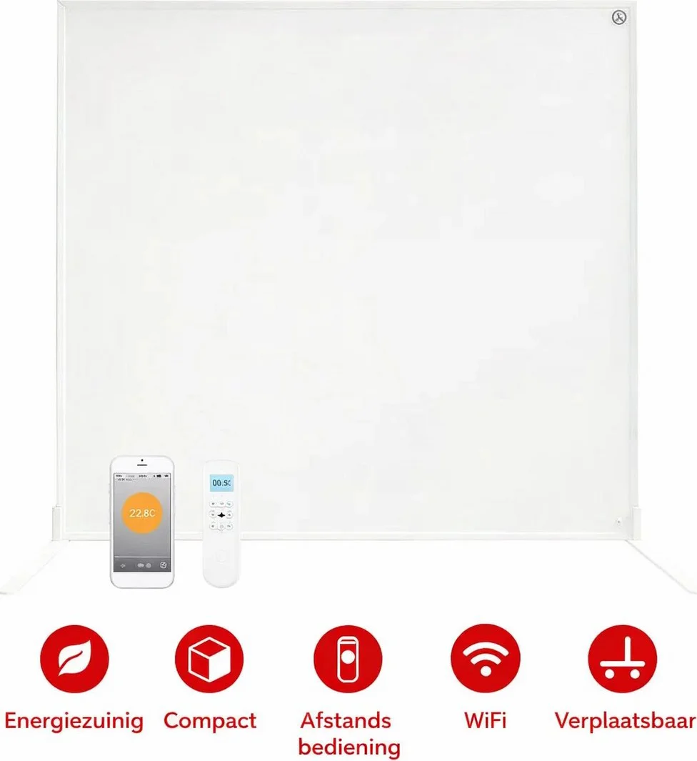 Quality Heating Infrarood paneel QH-SP - 60 x 90 cm - 700W - Geïntegreerde thermostaat - Smart Home Wifi - Inclusief voetjes - Verplaatsbaar - Lichtgewicht