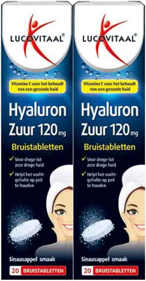 2x Lucovitaal Hyaluronzuur Bruistabletten 20 tabletten