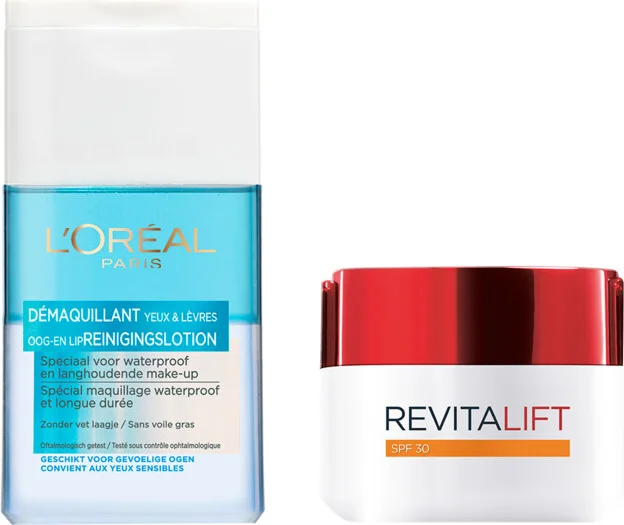 L’Oréal Paris Revitalift Dagcrème & Dermo Expertise Make-Up Remover Pakket