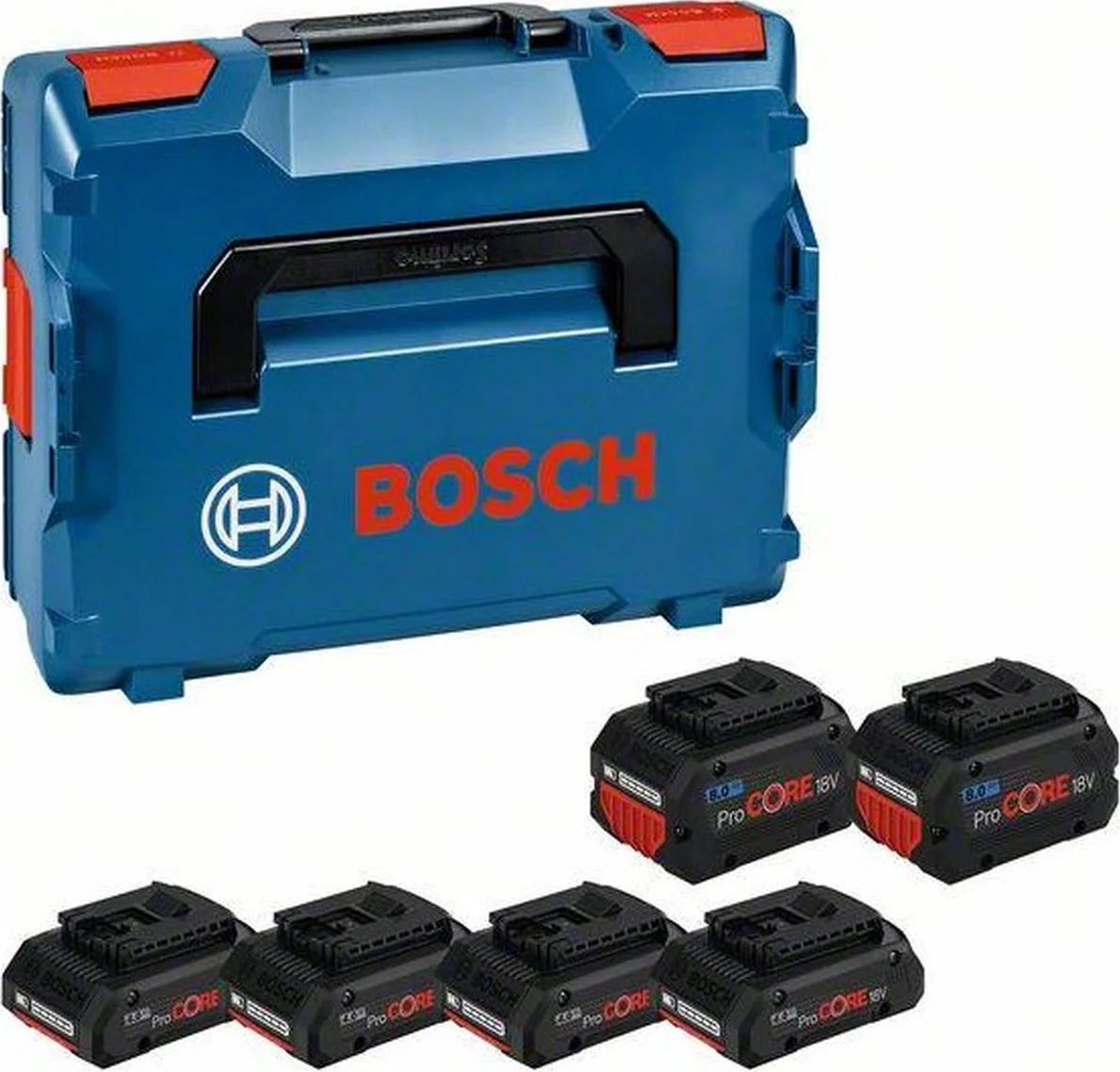 Bosch Professional Starterset 4x Accu 18V 4.0Ah ProCORE18V AMPShare + 2x Accu 18V 8.0Ah ProCORE18V AMPShare in L-Boxx - 1600A02A2T