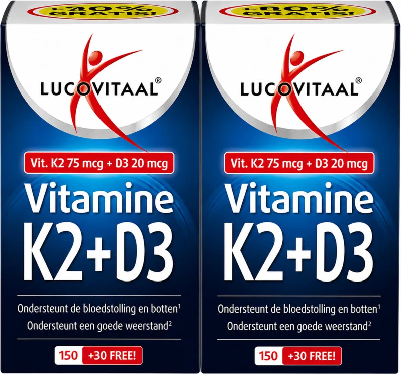 2x Lucovitaal Vitamine K2 + D3 180 capsules
