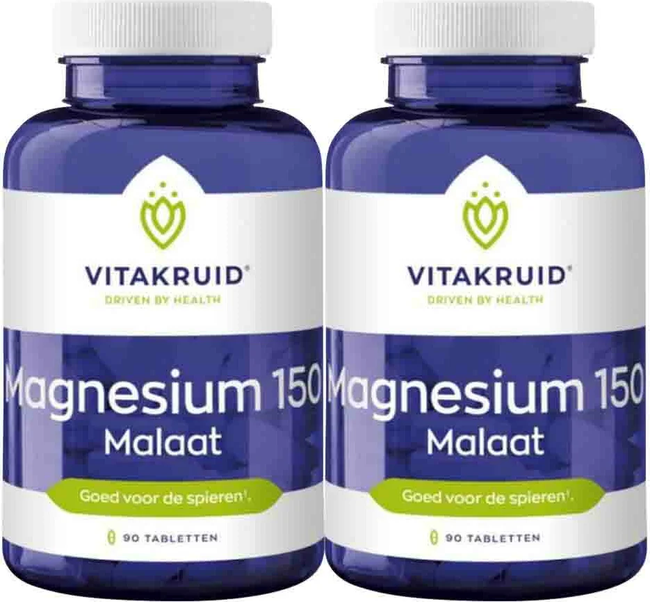 2x Vitakruid Magnesium Malaat 150 90 tabletten