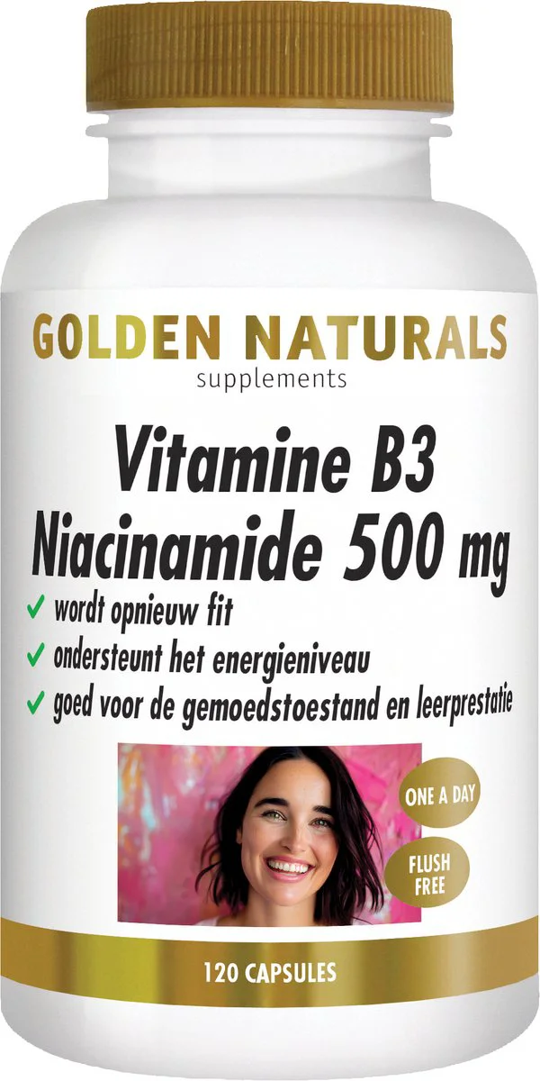 Golden Naturals Vitamine B3 Niacinamide 500 mg 120 capsules