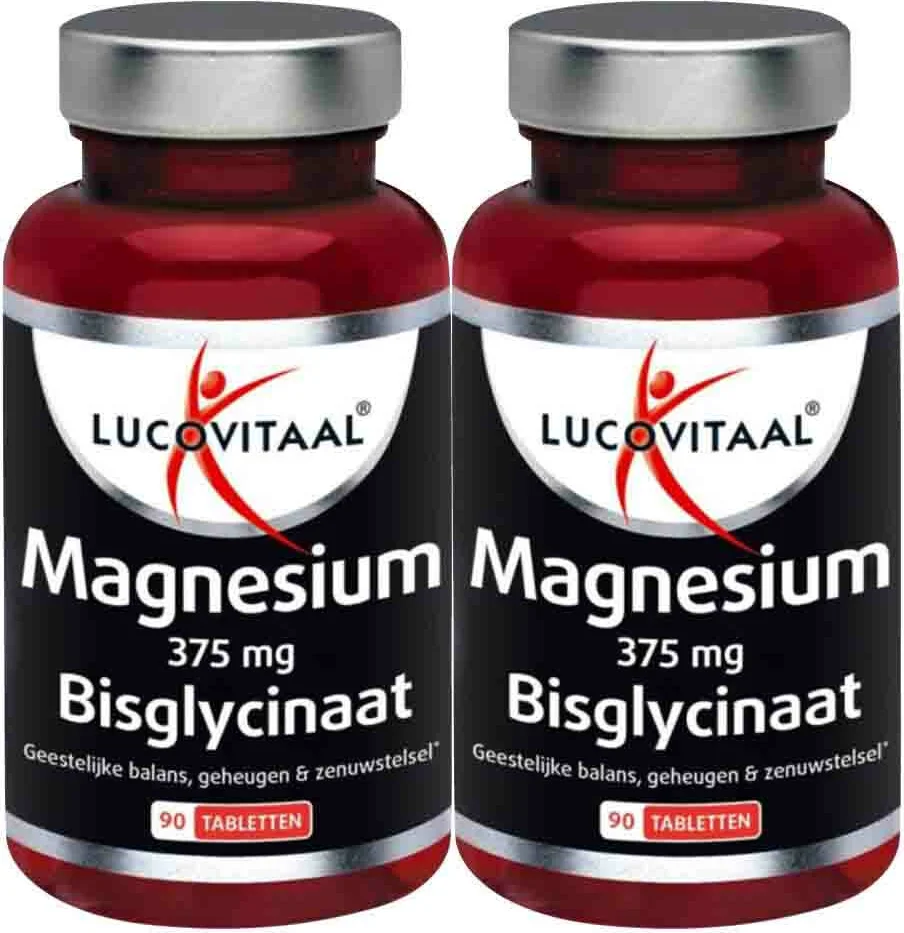 2x Lucovitaal Magnesium 375mg Bisglycinaat 90 tabletten
