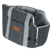 Boony Hondentas Linnenlook + Draagband Grijs 46 cm