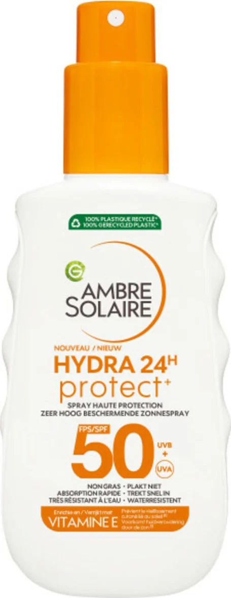 3x Garnier Ambre Solaire Hydra 24 Protect Zonnebrandspray SPF 50 150 ml
