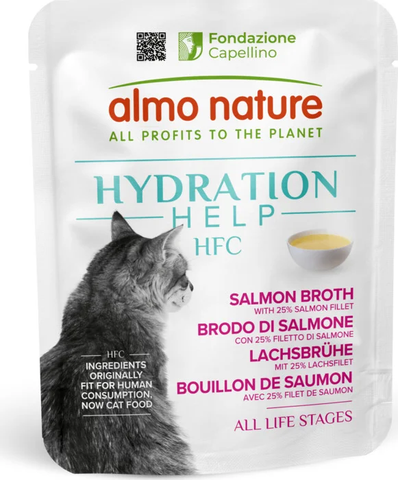 Almo Nature HFC Hydration Help Kattenvoer Zalmbouillon met Zalmfilet 50 gr