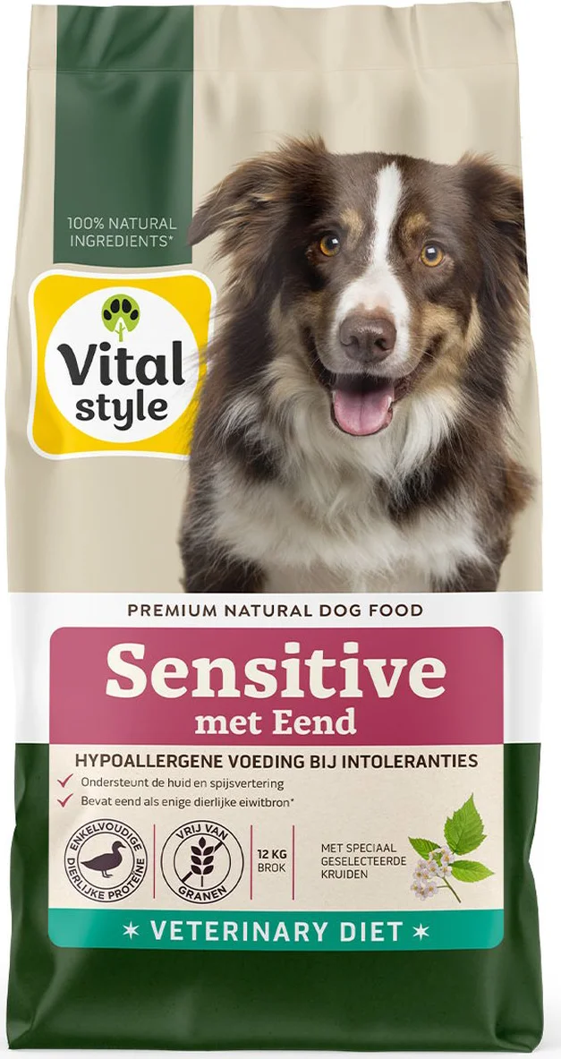 Vitalstyle Sensitive Hondenvoer Eend 12 kg