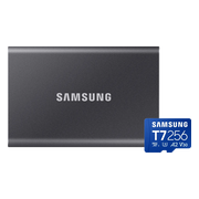 Samsung T7 Portable SSD 4TB Grijs + Samsung MicroSDXC T7 256GB 170MB/s