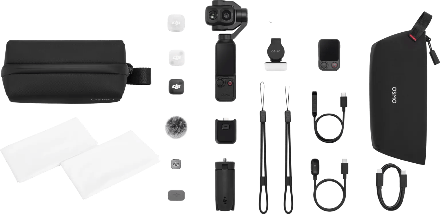 DJI Osmo Pocket 4P (Pro) Creator Combo + BlueBuilt Microvezeldoekjes