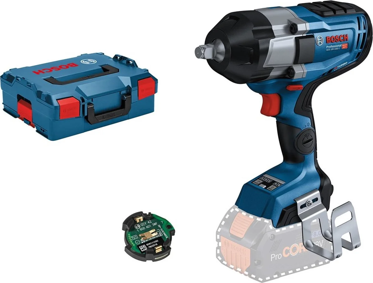 Bosch Professional GDS 18V-1000 C Accu slagmoersleutel 1000Nm 1/2" frictiering 18V Basic Body in L-Boxx - 06019J8001