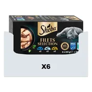 6x Sheba Kattenvoer Nat Filets Witte Vis in Saus Multipack 6x60 gr