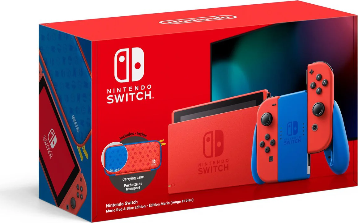 Nintendo Switch Console - Rood / Blauw - Nieuw model - Super Mario Limited Edition