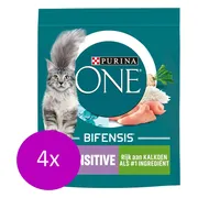 4x Purina ONE Kattenvoer Droog Sensitive Kalkoen 800 gr
