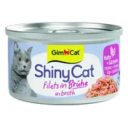 GimCat Kattenvoer Nat ShinyCat Filets in Bouillon Kip & Garnalen 70 gr