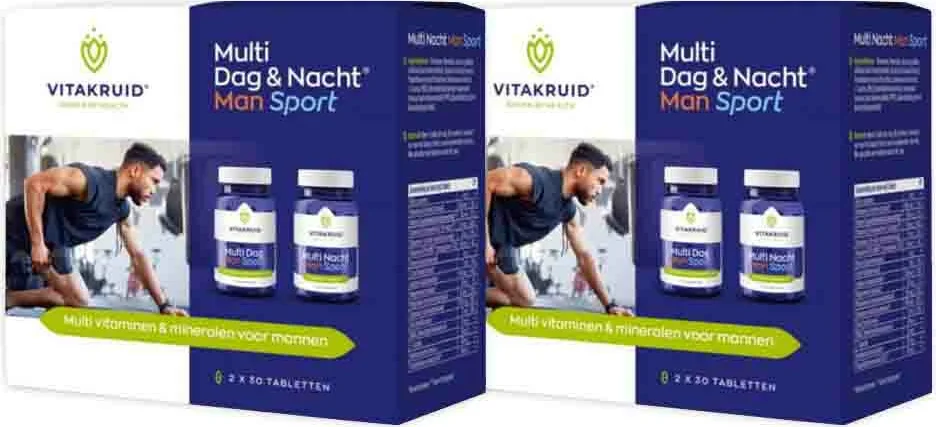 2x Vitakruid Multi Dag & Nacht Man Sport 60 tabletten