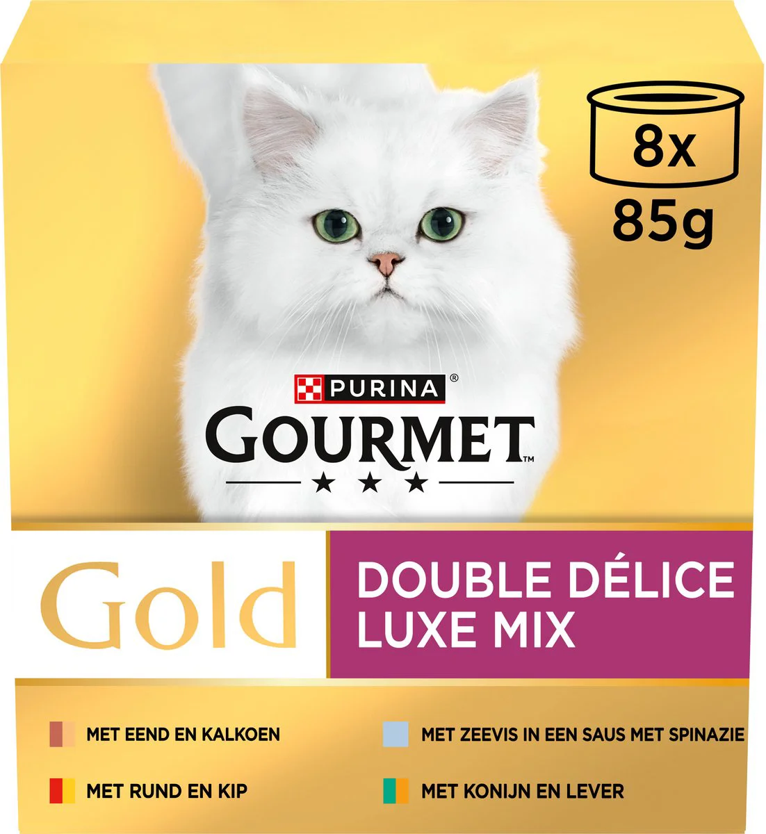 6x Gourmet Gold Kattenvoer Nat Luxe Mix 8 x 85 gr