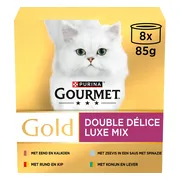 6x Gourmet Gold Kattenvoer Nat Luxe Mix 8 x 85 gr