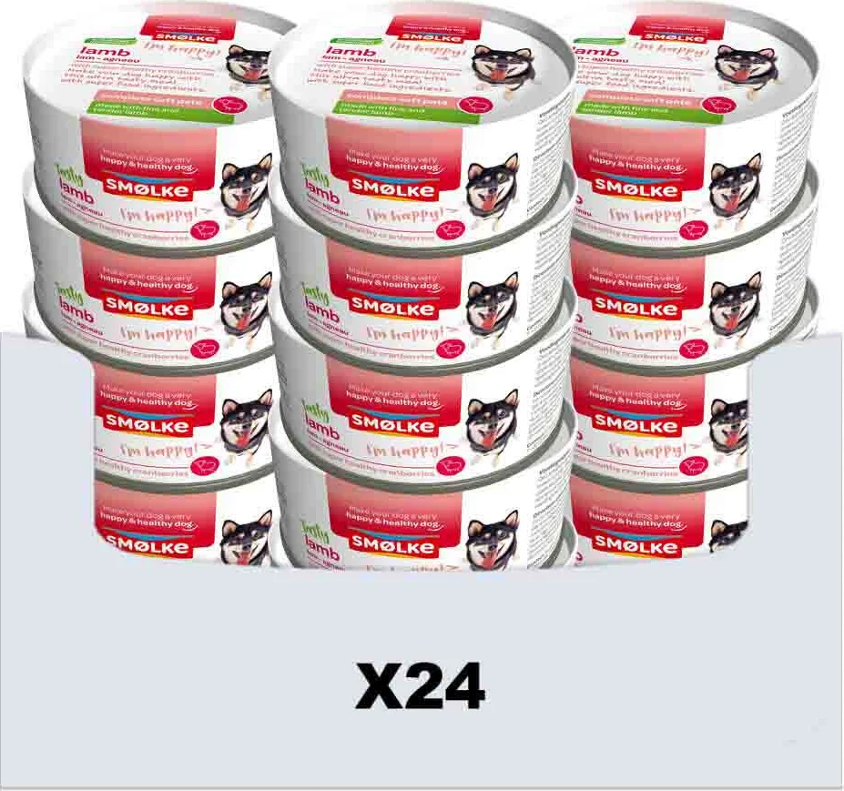 24x Smolke Hondenvoer Soft Paté Lam 125 gr