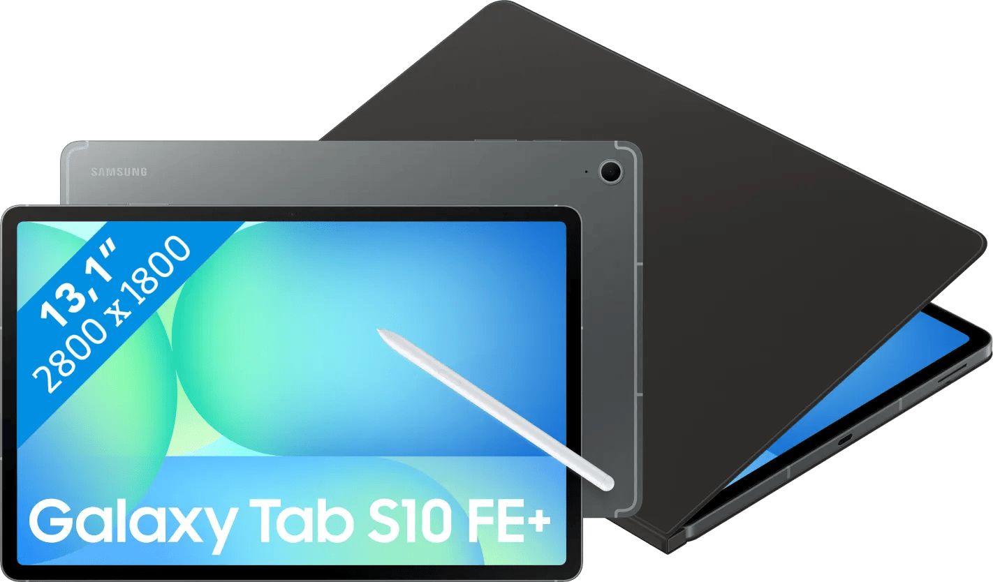 Samsung Galaxy Tab S10 FE Plus 13,1 inch 256GB Wifi Grijs + BlueBuilt Book Case Zwart