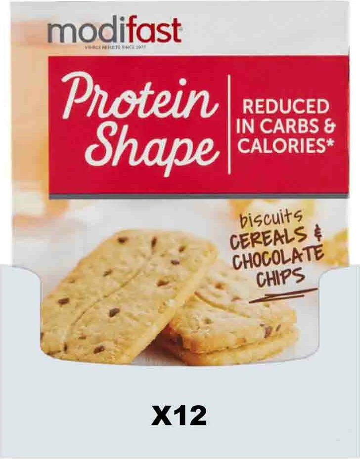 12x Modifast Protein Shape Koekjes Graan-Chocolade 4 x 50 gr
