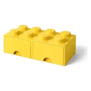 LEGO Opbergsteen met 8 noppen en 2 lades - geel