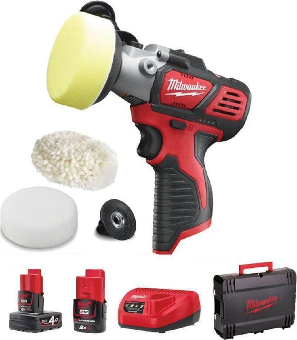 Milwaukee M12 BPS-421X Accu polijst-/schuurmachine 12V 2.0Ah + 4.0Ah in HD-Box - 4933447799